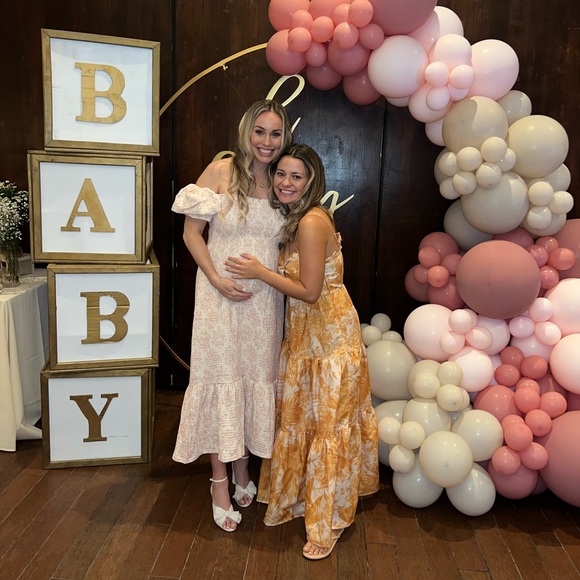 Aqua Yellow and White Tropical Maxi Dress - Picture 4 of 4